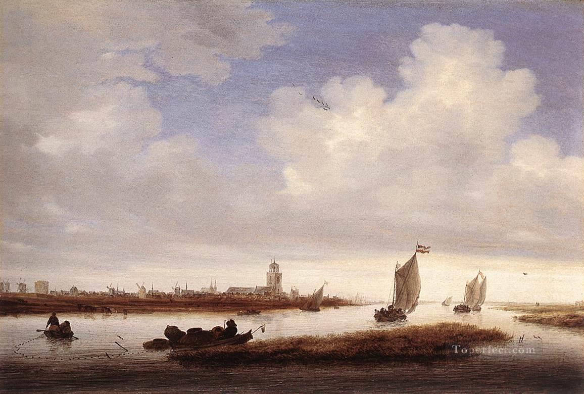 View of Deventer Seen from the North West boat seascape Salomon van Ruysdael Oil Paintings